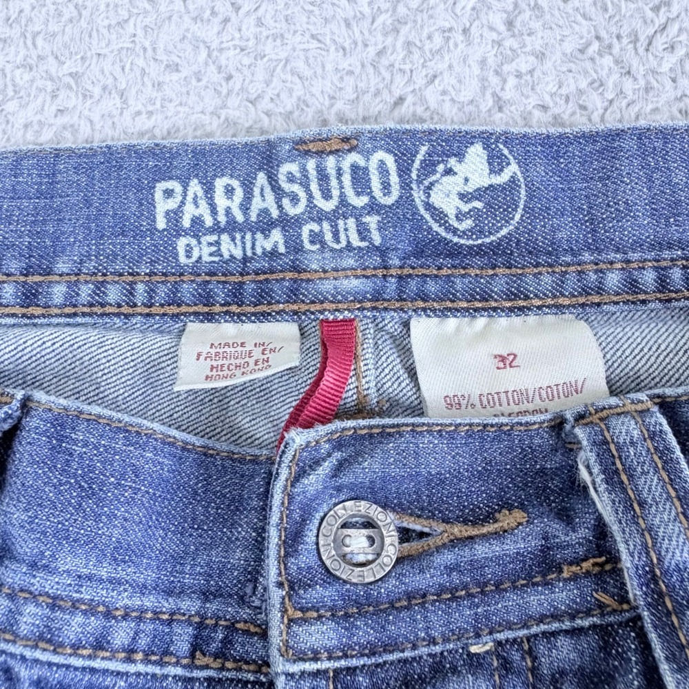 Parasuco Denim Cult Straight Leg Jeans Women 32 Blue Distressed Y2K Vintage - Picture 3 of 16
